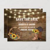 Carte Postale Cowboy Sunflower Mariage Occidental Enregistrer La (Devant / Derrière)