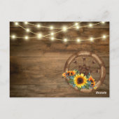 Carte Postale Cowboy Sunflower Mariage Occidental Enregistrer La (Dos)