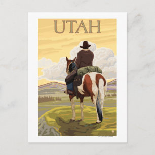 Carte Postale Cowboy (Vue de dos)Utah