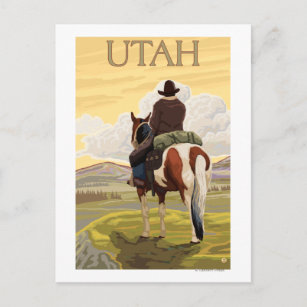 Carte Postale Cowboy (Vue de dos)Utah