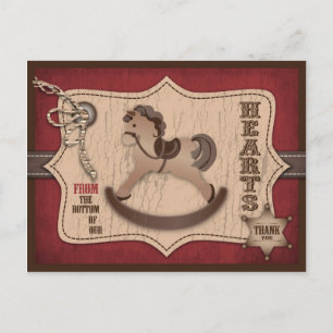 Carte Postale Cowboy Western Rocse Horse Merci