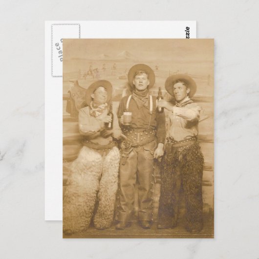 Carte Postale Cowboys (Devant / Derrière)
