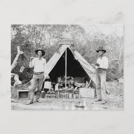 Carte Postale Cowboys in Camp, 1890 (Devant)