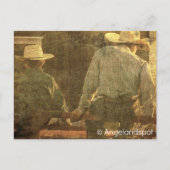 Carte Postale Cowboys on a Rodeo Fence (Devant)