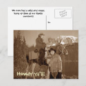 Carte Postale cowboyus, Howdy ya'll ! (Devant / Derrière)