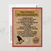 Carte Postale Cowgirl 10 Commandments POSTCARD (Devant / Derrière)