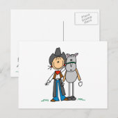 Carte Postale Cowgirl avec T-shirts et cadeaux de cheval (Devant / Derrière)