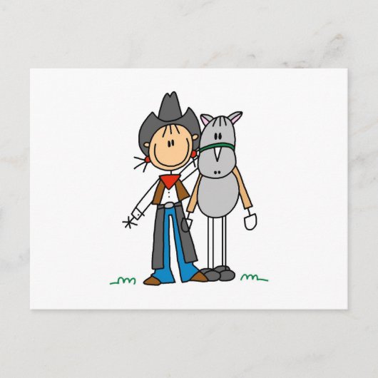 Carte Postale Cowgirl avec T-shirts et cadeaux de cheval (Devant)