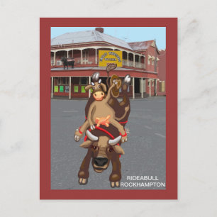 Carte Postale Cowgirl Bullrider