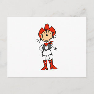 Carte Postale Cowgirl en T-shirts rouges et Cadeaux