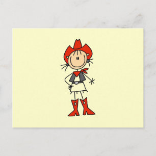 Carte Postale Cowgirl en T-shirts rouges et Cadeaux