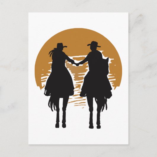 Carte Postale Cowgirl et Cowboy (Devant)