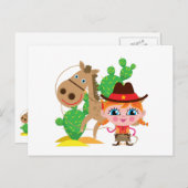 Carte Postale Cowgirl et Horse (Devant / Derrière)