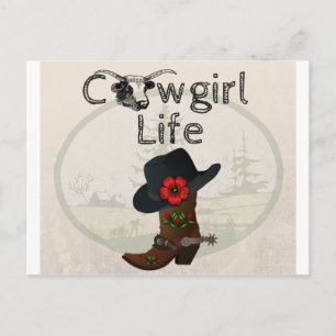 Carte Postale Cowgirl Life