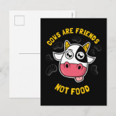 Carte Postale Cows Are Friends Not Food (Devant / Derrière)