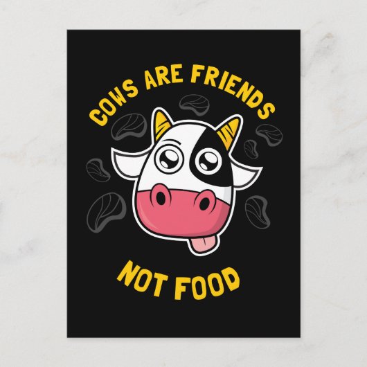 Carte Postale Cows Are Friends Not Food (Devant)