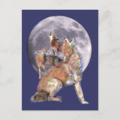 Carte Postale Coyote Pack Howling at the Moon (Devant)
