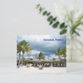 Carte Postale Cozumel, Mexico Beautiful Sandy Beach, Umbrellas  (Debout devant)