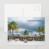 Carte Postale Cozumel, Mexico Beautiful Sandy Beach, Umbrellas  (Devant / Derrière)