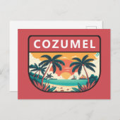 Carte Postale Cozumel Mexico Retro Emblem (Devant / Derrière)