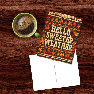 Carte postale Cozy Knit Hello Sweater Weather