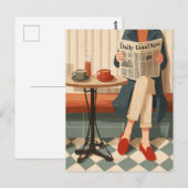 Carte Postale Cozy Morning Coffee and News (Devant / Derrière)