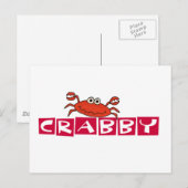 Carte Postale Crabby Crab Tshirts et cadeaux (Devant / Derrière)