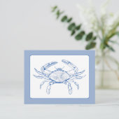 Carte Postale Crabe bleu et blanc côtier (Debout devant)