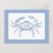 Carte Postale Crabe bleu et blanc côtier (Devant)
