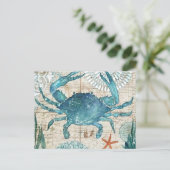 Carte Postale Crabe bleu marine vintage (Debout devant)