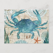 Carte Postale Crabe bleu marine vintage (Devant)