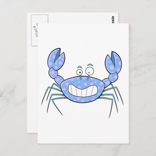 Carte Postale Crabe bleu populaire Cadeau unique cadeau mignon p (Devant / Derrière)