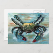 Carte Postale Crabe bleu sur bleu (Devant / Derrière)