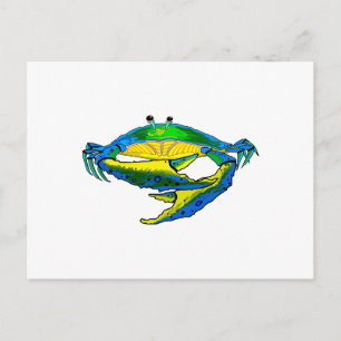 CARTE POSTALE CRABE BLEUE