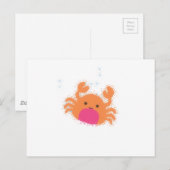 Carte Postale Crabe caricaturale orange (Devant / Derrière)