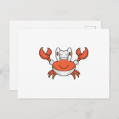 Carte Postale Crabe cuisinier avec toque de cuisine (Devant / Derrière)