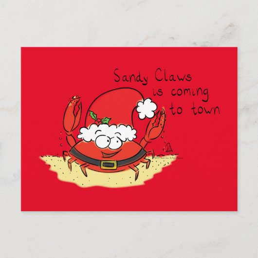 Carte Postale Crabe de Noël de plage (Devant)