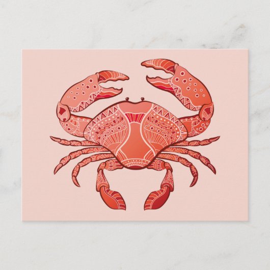 Carte Postale Crabe de style (Devant)