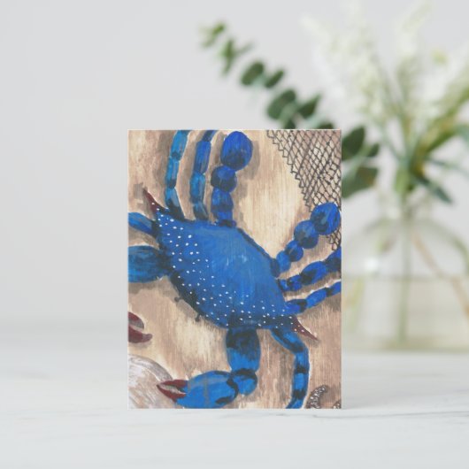 Carte Postale Crabe et filet (Debout devant)