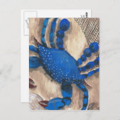 Carte Postale Crabe et filet (Devant / Derrière)