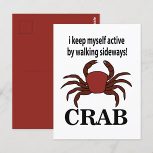 Carte Postale Crabe Je Me Tiens Actif En Marchant De Côté Crabe
