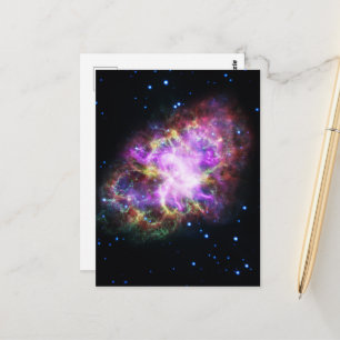 Carte Postale Crabe Nebula Supernova Remnant Hubble Composite