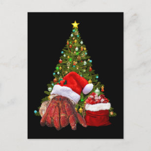 Carte Postale Crabe père Noël Amusant Crabe de Noël Hermite Crab