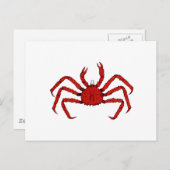 Carte Postale Crabe rouge (illustration couleur) (Devant / Derrière)