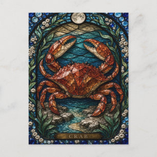Carte Postale Crabe, verre teinté Tide Stone