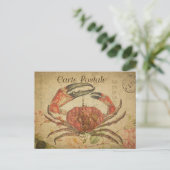 Carte Postale Crabe vintage (Debout devant)