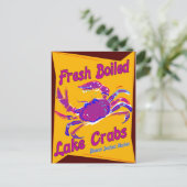 Carte Postale Crabes du lac fraîchement bouilli (Debout devant)