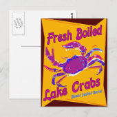 Carte Postale Crabes du lac fraîchement bouilli (Devant / Derrière)