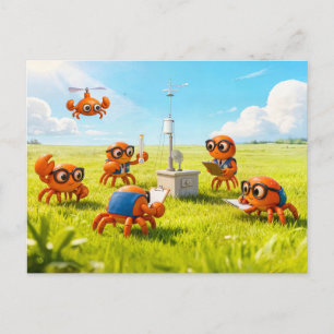 Carte Postale Crabs espions apprenant comment fonctionne la stat