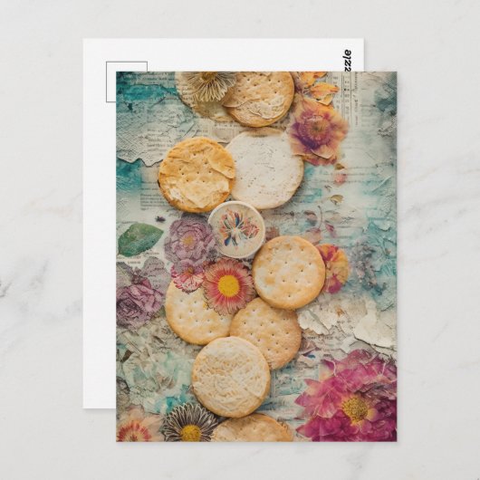Carte Postale Crackers et fleurs (Devant / Derrière)